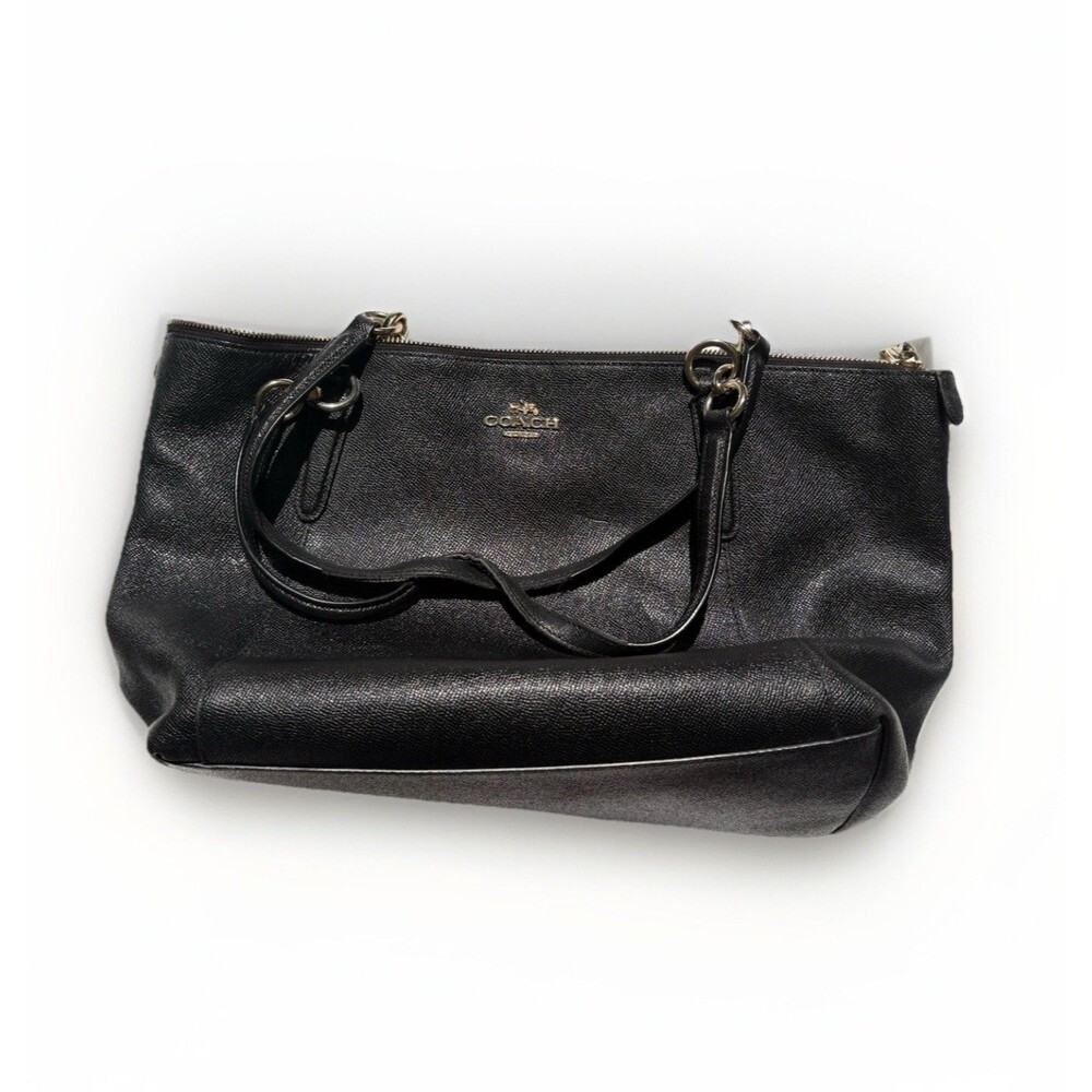 Coach Ava Tote Black Crossgrain Leather Bag